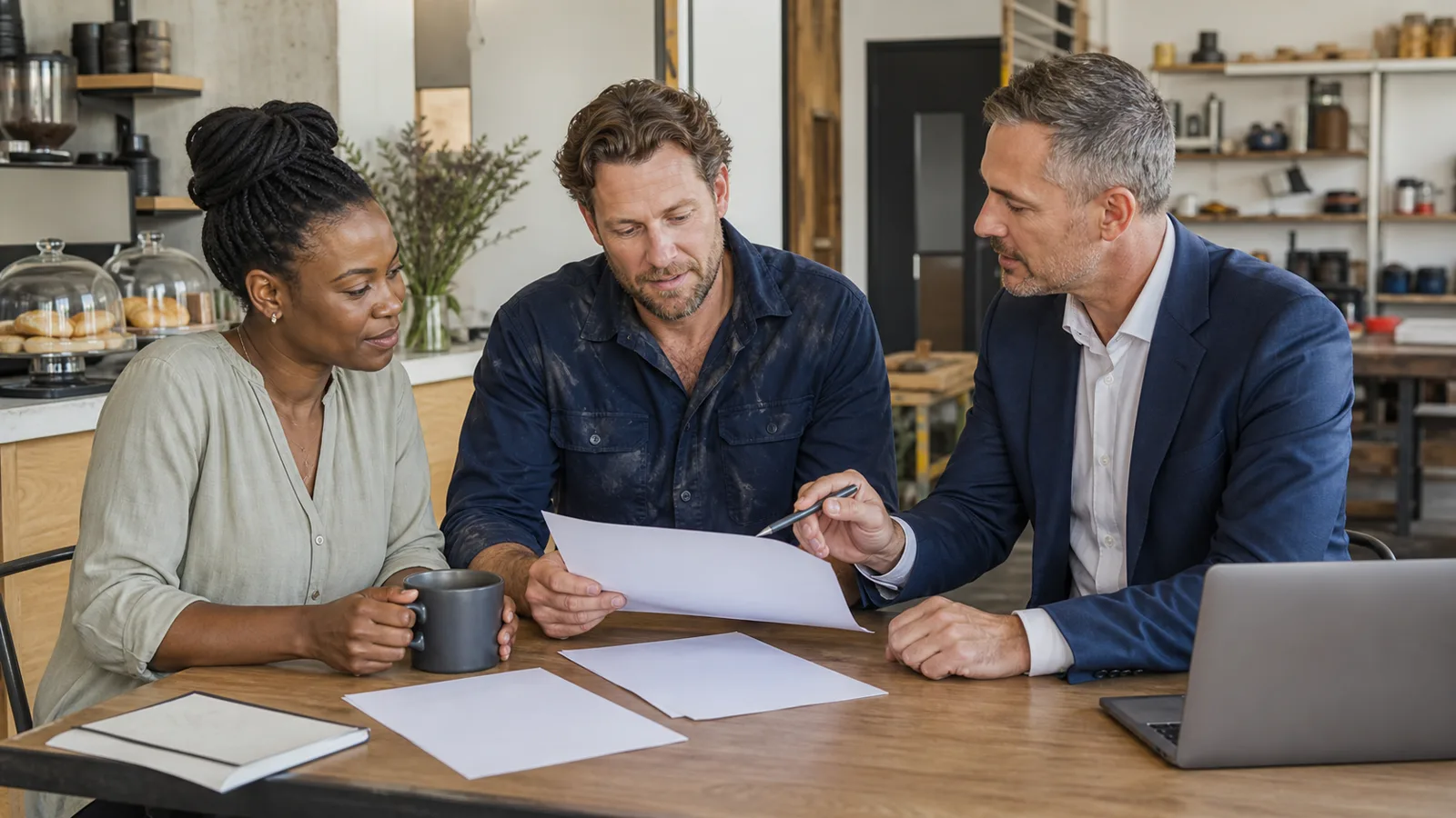 Broker-led business insurance review conversation.